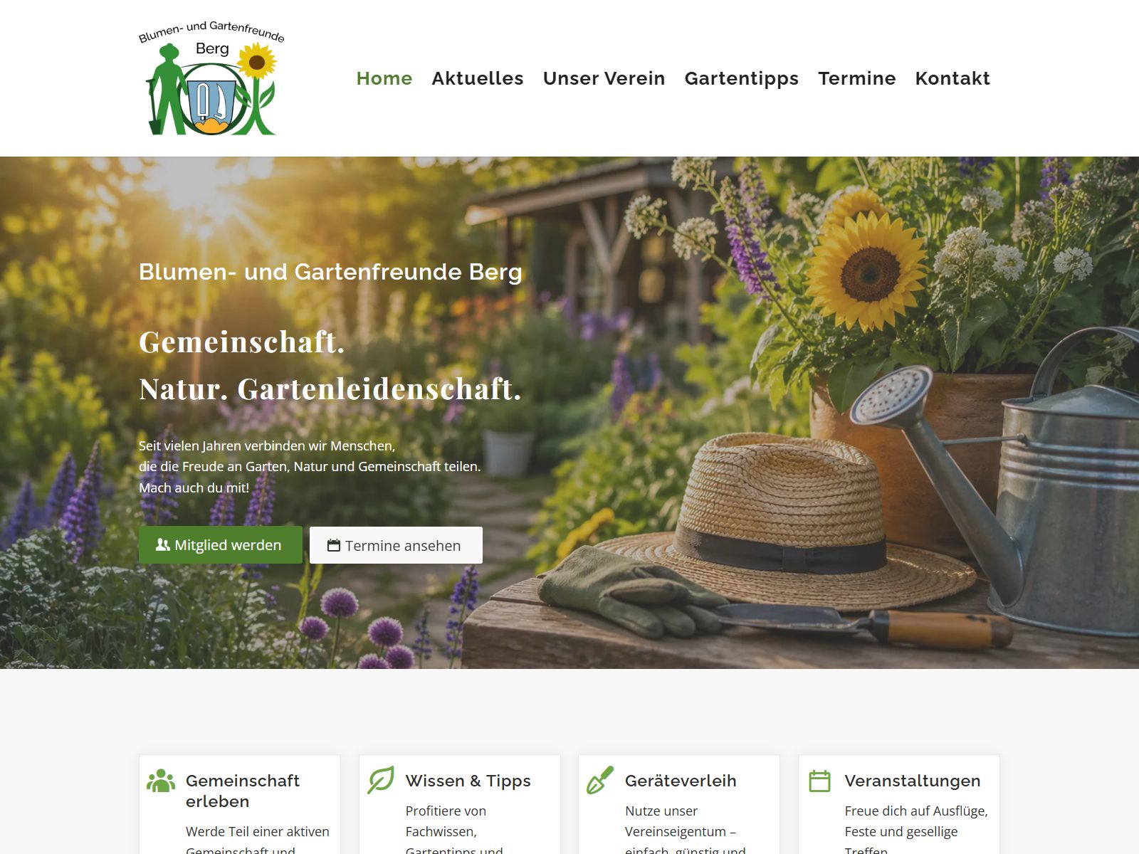 Website-Ansicht des Projekts Gartenbauverein Berg