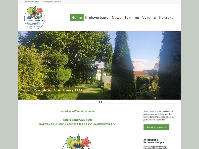 Website-Ansicht des Projekts Kreisverband Gartenbau Donauwörth
